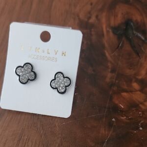 Fashion Jewelry Black and Silver Earrings